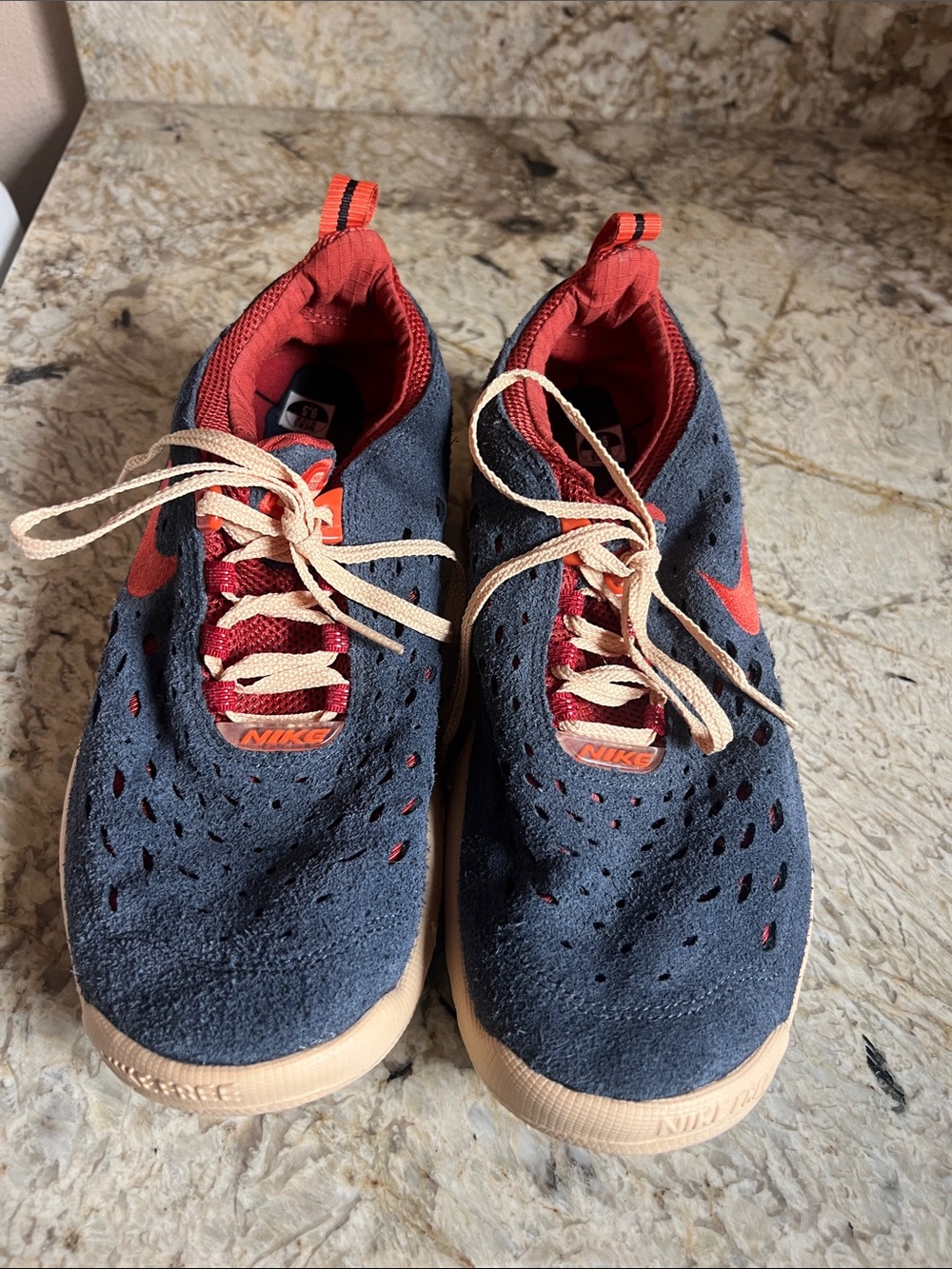 Men’s Nike Free Run Trail 5.0  Blue/Orange Suede Running Shoes